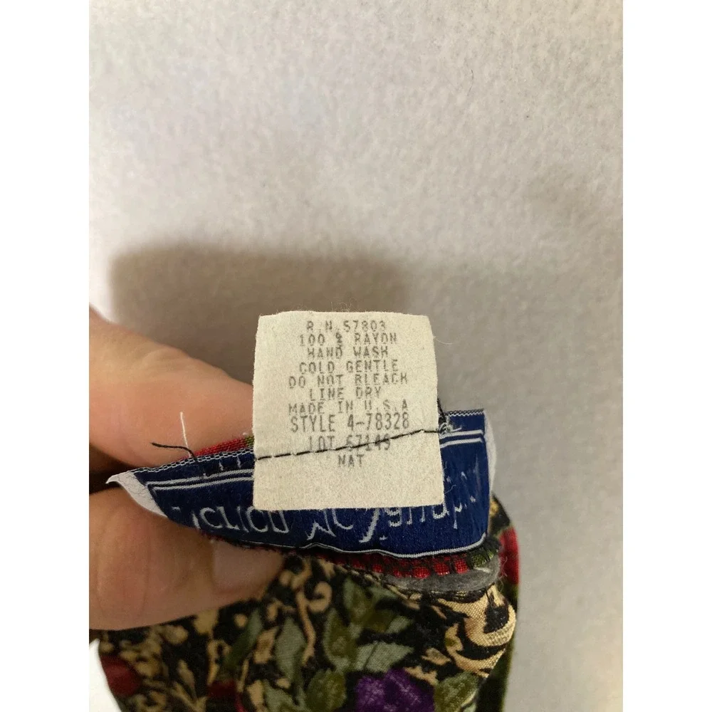 Vintage Norton McNaughton Womens 14 Multicolor Floral Pleated‎ Rayon Midi Skirt